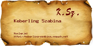 Keberling Szabina névjegykártya
